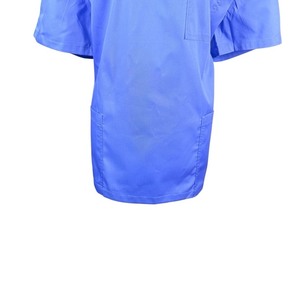 Bordova Unisex Scrub Top Size Large | CARE 365 Logo | Blue Medical Uniform - Picture 10 of 11